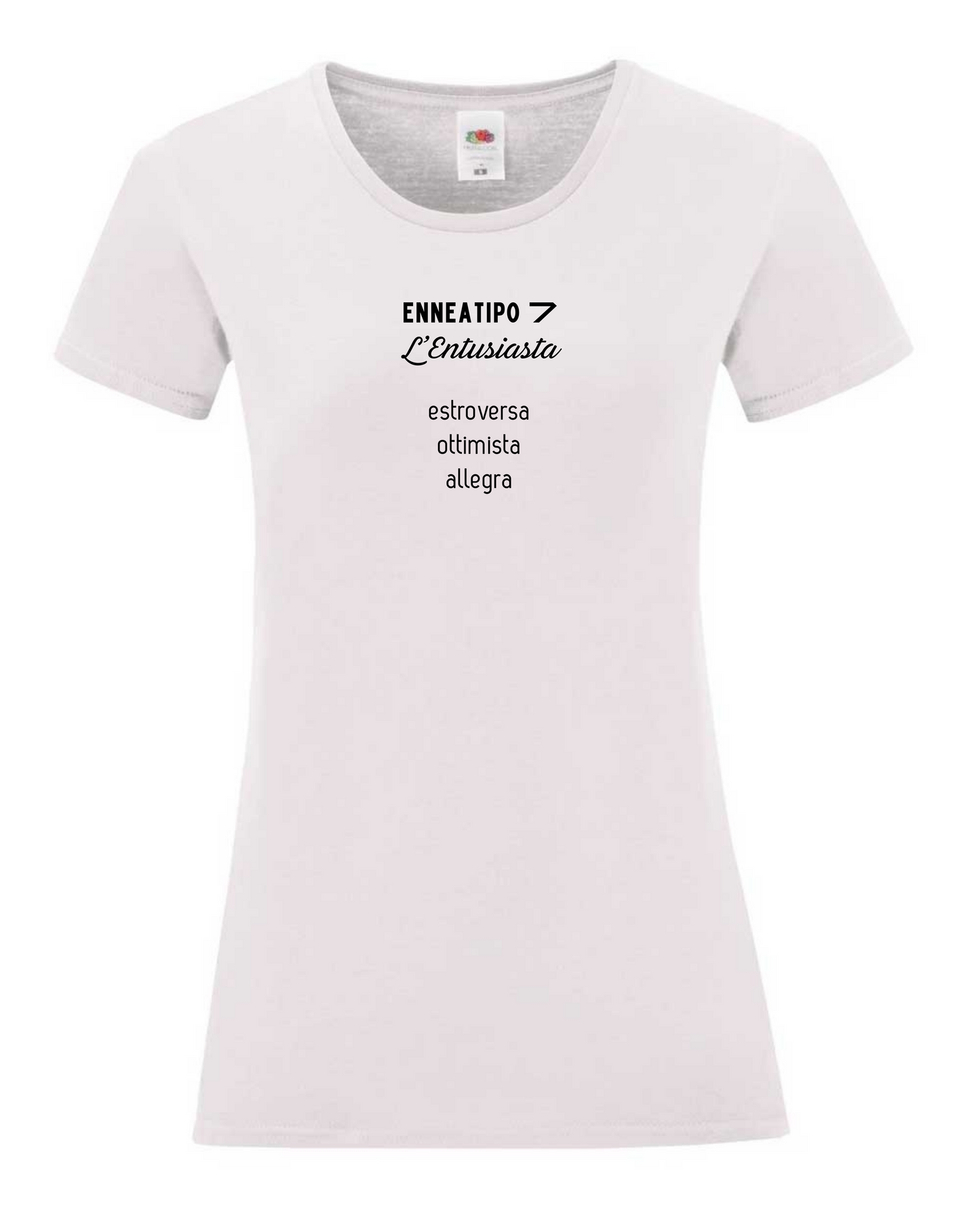 Maglietta Enneagramma, t shirt con descrizione Enneatipo 7, magliette a tema psicologia, bioenergetica, counseling, gestalt, yoga, mindfulness.