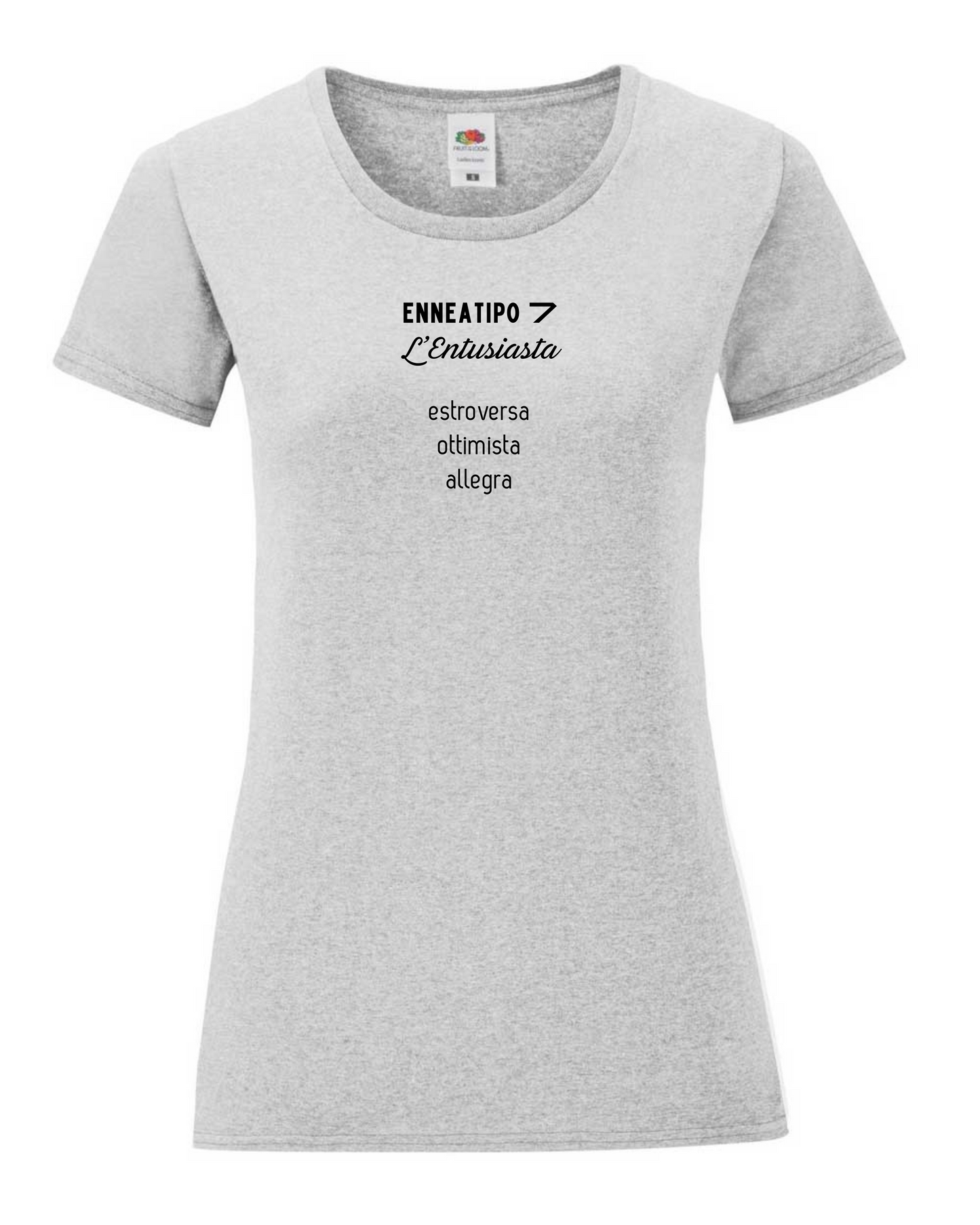 Maglietta Enneagramma, t shirt con descrizione Enneatipo 7, magliette a tema psicologia, bioenergetica, counseling, gestalt, yoga, mindfulness.
