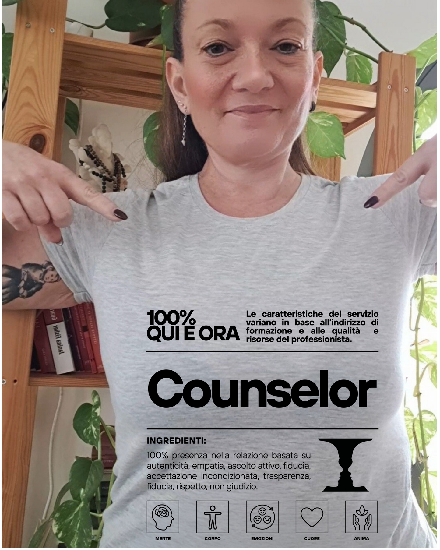 Maglietta a tema psicologia, bioenergetica, counseling, enneagramma, gestalt, yoga, mindfulness, ideali come regalo per amiche counselor e psicologhe.