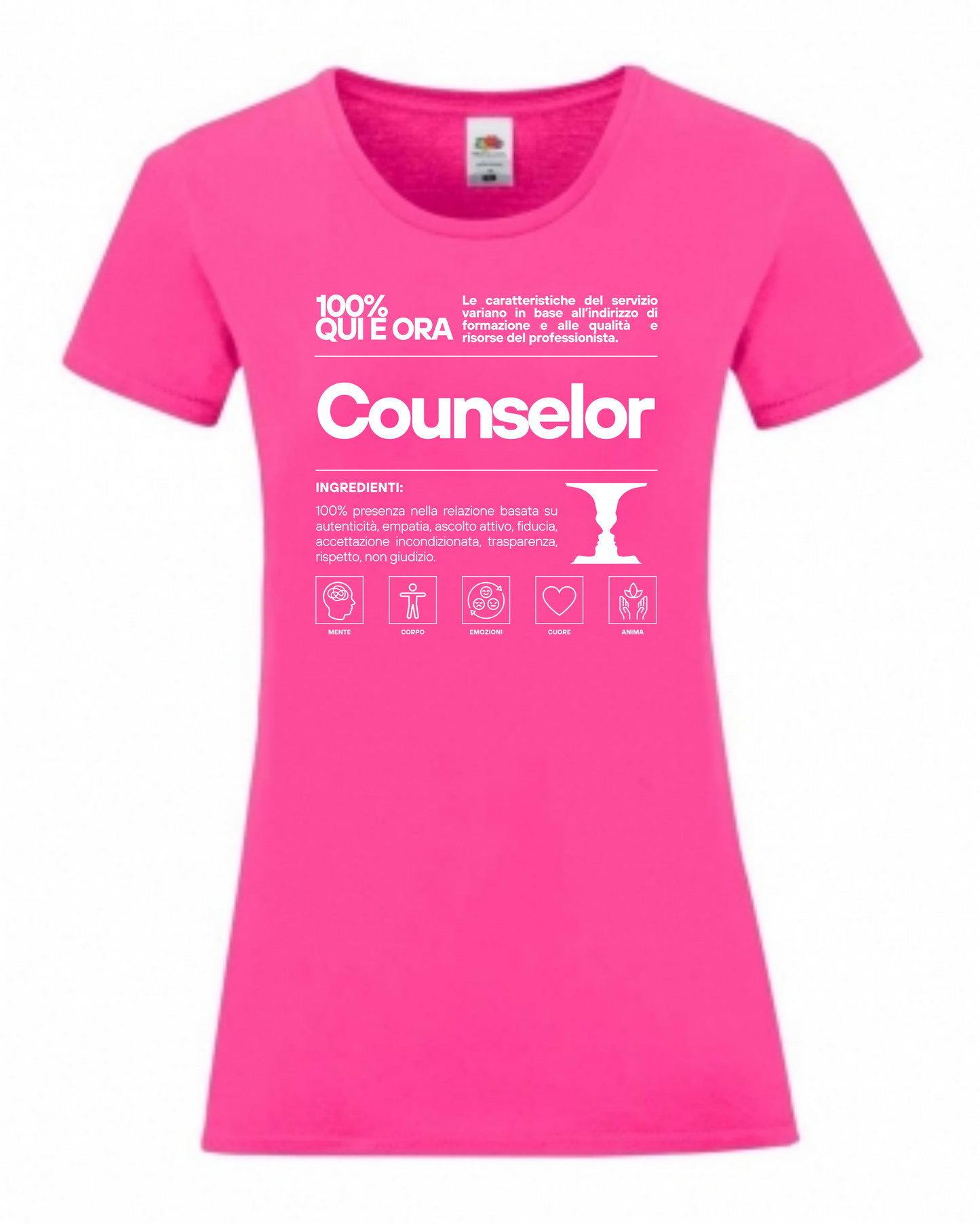 Maglietta a tema psicologia, bioenergetica, counseling, enneagramma, gestalt, yoga, mindfulness, ideali come regalo per amiche counselor e psicologhe.