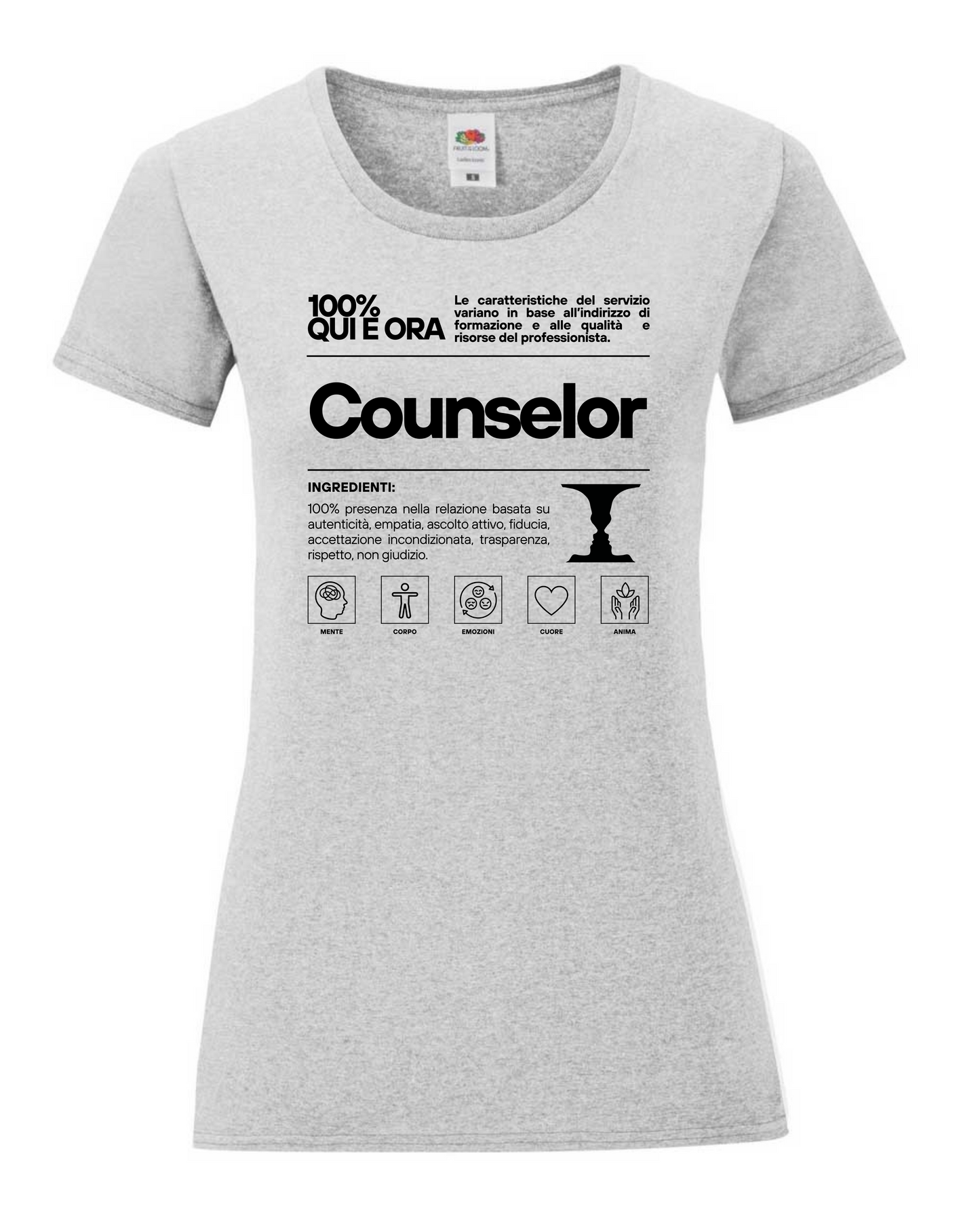 Maglietta a tema psicologia, bioenergetica, counseling, enneagramma, gestalt, yoga, mindfulness, ideali come regalo per amiche counselor e psicologhe.