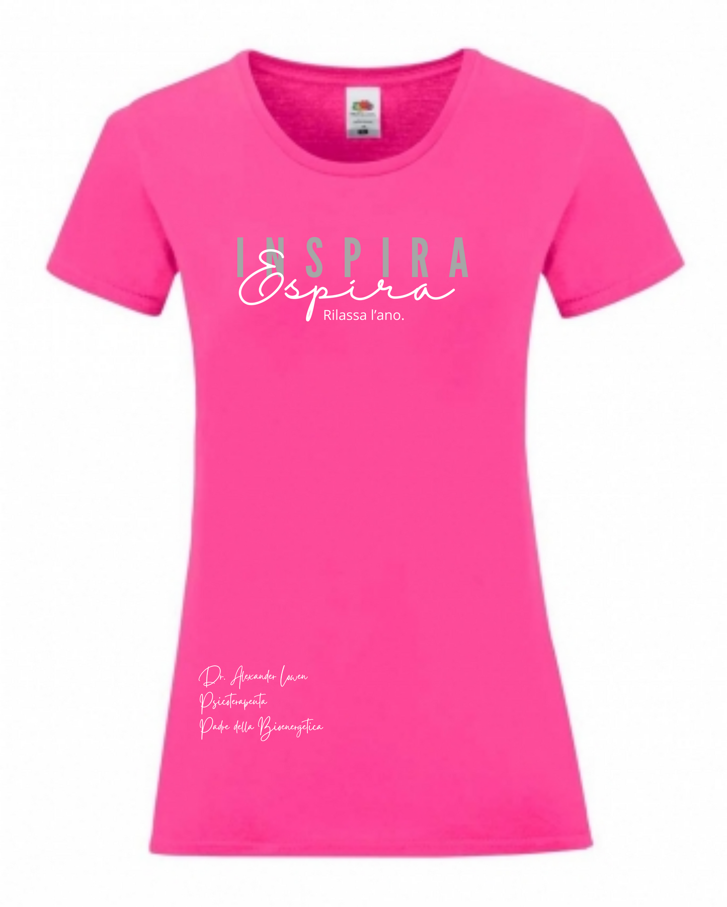 Maglietta Bioenergetica, T shirt con scritta Inspira Espira, maglietta idea regalo a tema psicologia, bioenergetica, counseling, gestalt, yoga, mindfulness.