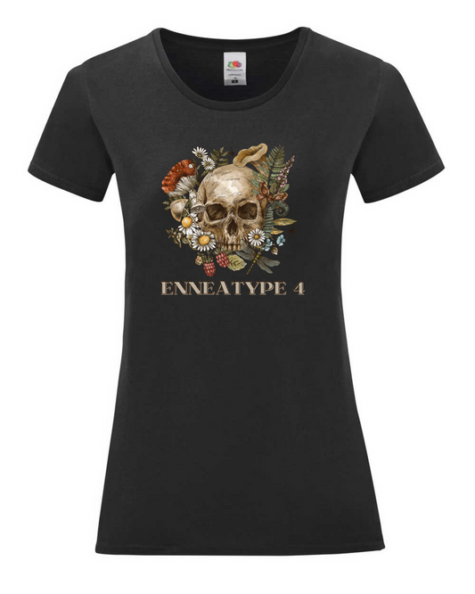 Maglietta Enneagramma, t shirt con design grafico Enneatipo 4, magliette a tema psicologia, bioenergetica, counseling, gestalt, yoga, mindfulness. 
