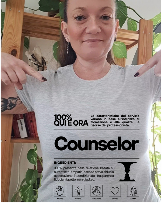 Maglietta a tema psicologia, bioenergetica, counseling, enneagramma, gestalt, yoga, mindfulness, ideali come regalo per amiche counselor e psicologhe. 
