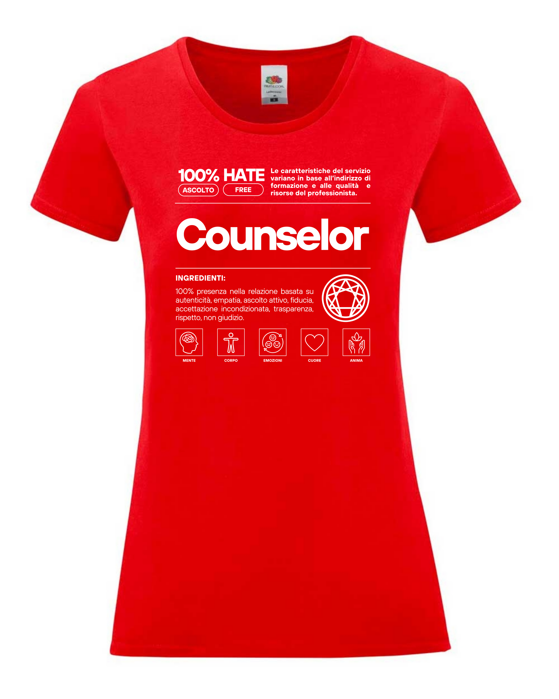 Maglietta a tema psicologia, bioenergetica, counseling, enneagramma, gestalt, yoga, mindfulness, ideali come regalo per amiche counselor e psicologhe. 