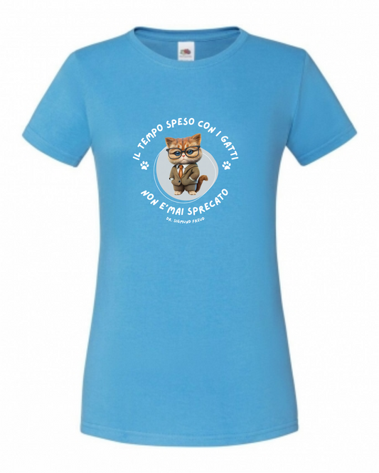Maglietta Psicologia, t shirt con design grafico citazione di Freud sui gatti, maglietta idea regalo a tema psicologia, bioenergetica, counseling, gestalt, yoga, mindfulness. 