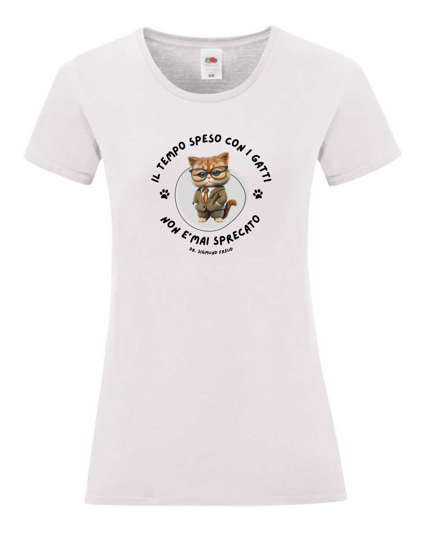 Maglietta Psicologia, t shirt con design grafico citazione di Freud sui gatti, maglietta idea regalo a tema psicologia, bioenergetica, counseling, gestalt, yoga, mindfulness. 