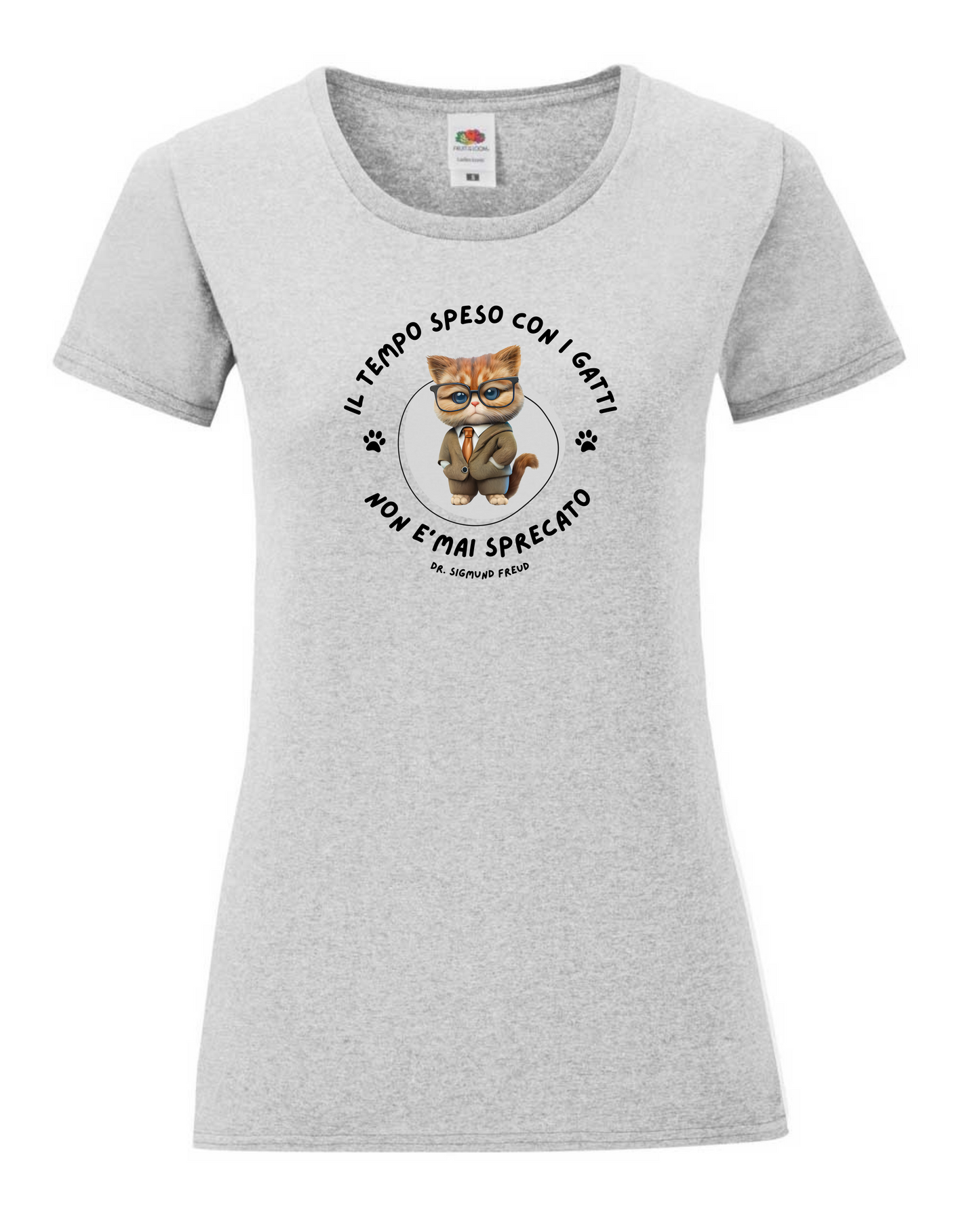 Maglietta Psicologia, t shirt con design grafico citazione di Freud sui gatti, maglietta idea regalo a tema psicologia, bioenergetica, counseling, gestalt, yoga, mindfulness. 