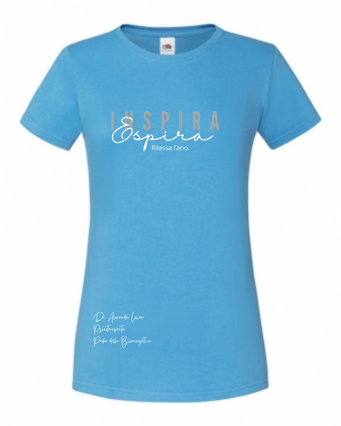 Maglietta Bioenergetica, T shirt con scritta Inspira Espira, maglietta idea regalo a tema psicologia, bioenergetica, counseling, gestalt, yoga, mindfulness. 