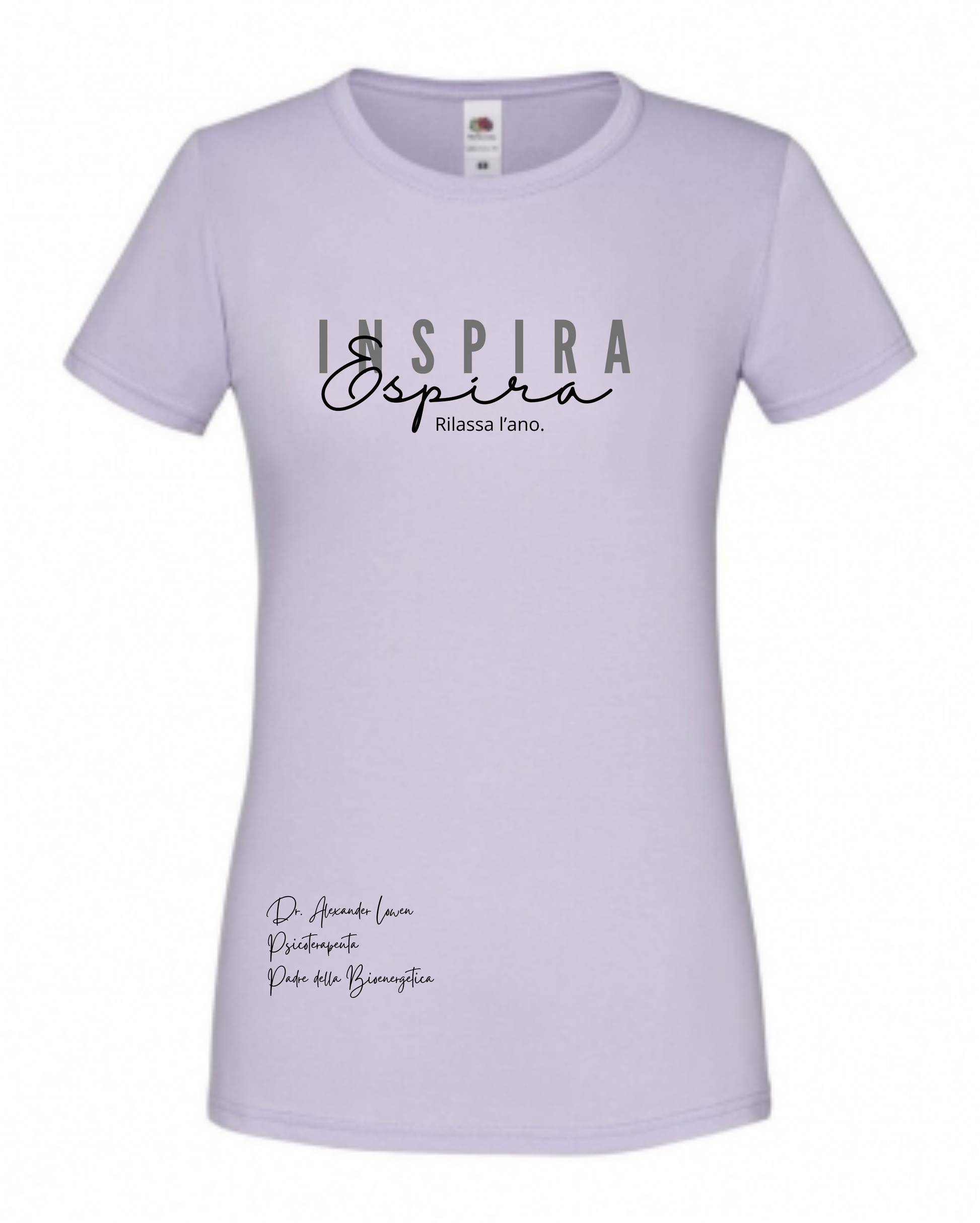 Maglietta Bioenergetica, T shirt con scritta Inspira Espira, maglietta idea regalo a tema psicologia, bioenergetica, counseling, gestalt, yoga, mindfulness. 