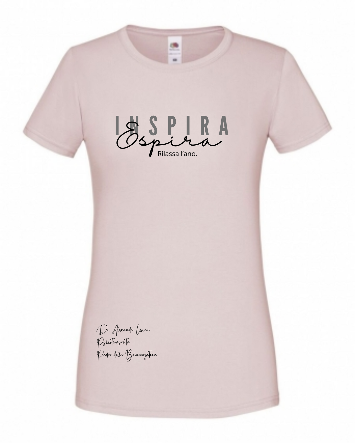Maglietta Bioenergetica, T shirt con scritta Inspira Espira, maglietta idea regalo a tema psicologia, bioenergetica, counseling, gestalt, yoga, mindfulness. 